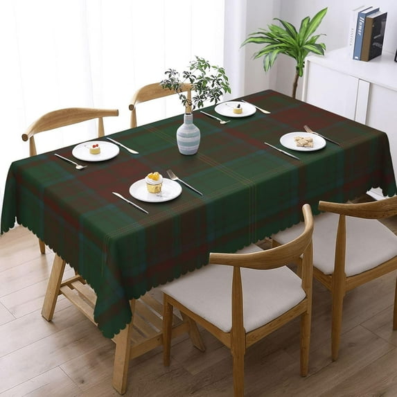 Rectangle Table Cloth, Brewer Tartan Clan Plaid Resistant Washable Tablecloth Decorative Table Cover for Dining, Indoor and Outdoor