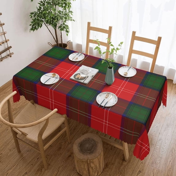 Rectangle Table Cloth, Chisholm Tartan red Green Plaid Resistant Washable Tablecloth Decorative Table Cover for Dining, Indoor and Outdoor