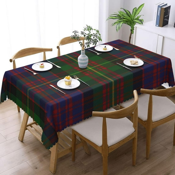 Rectangle Table Cloth, Clan Carnegie Tartan Plaid Resistant Washable Tablecloth Decorative Table Cover for Dining, Indoor and Outdoor