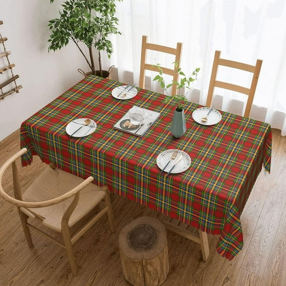 Rectangle Table Cloth, Clan Chattan Tartan Resistant Washable Tablecloth Decorative Table Cover for Dining, Indoor and Outdoor