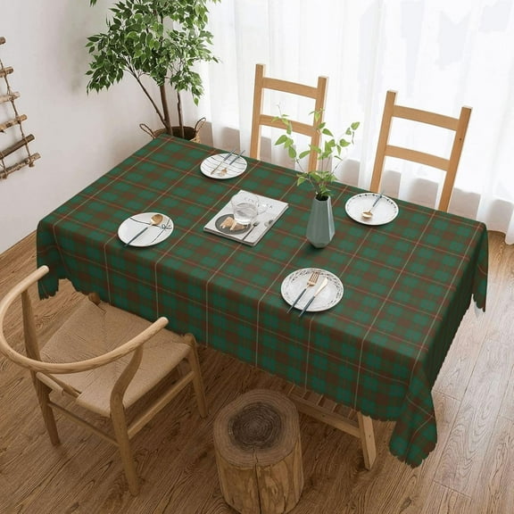 Rectangle Table Cloth, Clan MacKinnon Scottish Hunting Tartan Plaid Resistant Washable Tablecloth Decorative Table Cover for Dining, Indoor and Outdoor