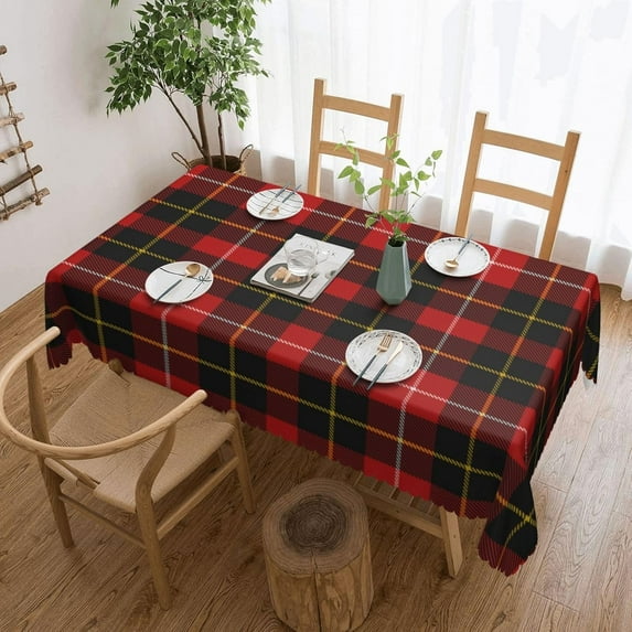 Rectangle Table Cloth, Connel Scottish Plaid Printed Tartan Resistant Washable Tablecloth Decorative Table Cover for Dining, Indoor and Outdoor