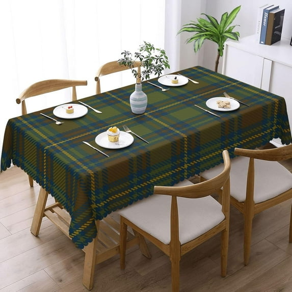 Rectangle Table Cloth, County Kerry Irish Tartan Resistant Washable Tablecloth Decorative Table Cover for Dining, Indoor and Outdoor
