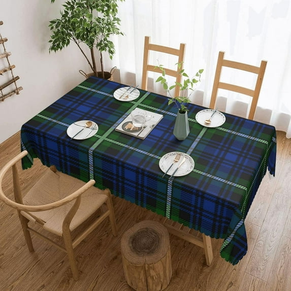 Rectangle Table Cloth, Forbes Scottish Plaid Printed Tartan Resistant Washable Tablecloth Decorative Table Cover for Dining, Indoor and Outdoor