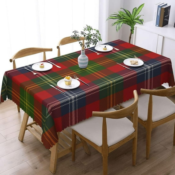 Rectangle Table Cloth, Forrester Tartan Resistant Washable Tablecloth Decorative Table Cover for Dining, Indoor and Outdoor