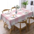 thumbnail image 1 of Rectangle Table Cloth, Girly Pastel Pink Gingham Plaid Resistant Washable Tablecloth Decorative Table Cover for Dining, Indoor and Outdoor, 1 of 6