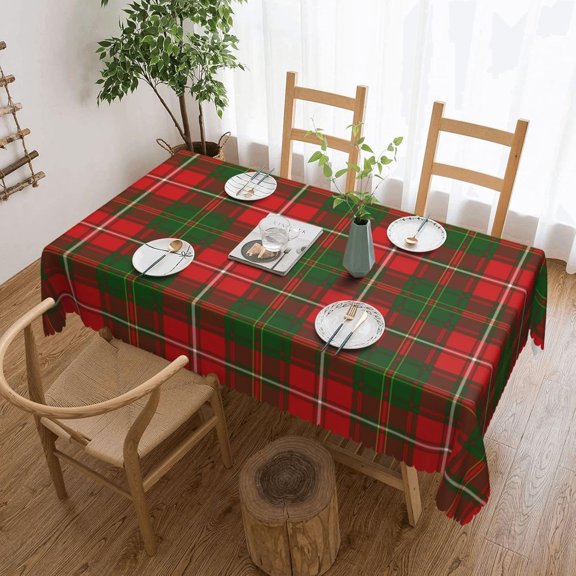 Rectangle Table Cloth, Hay Tartan red Green Plaid Resistant Washable Tablecloth Decorative Table Cover for Dining, Indoor and Outdoor
