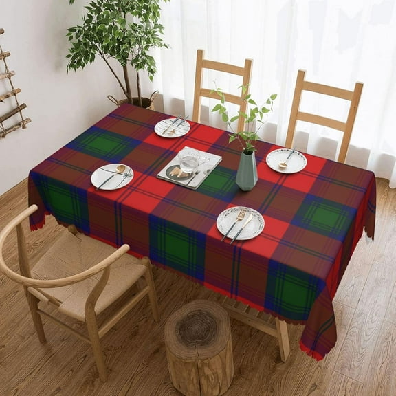 Rectangle Table Cloth, Lindsay Tartan red Green Plaid Resistant Washable Tablecloth Decorative Table Cover for Dining, Indoor and Outdoor