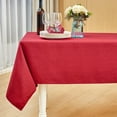 thumbnail image 1 of Rectangle Table Cloth Linen Farmhouse Tablecloth Waterproof Anti-Shrink Soft and Wrinkle Resistant Decorative Fabric Table Cover for Kitchen (Dark Red, 60" x 102" (8-10 Seats)), 1 of 6