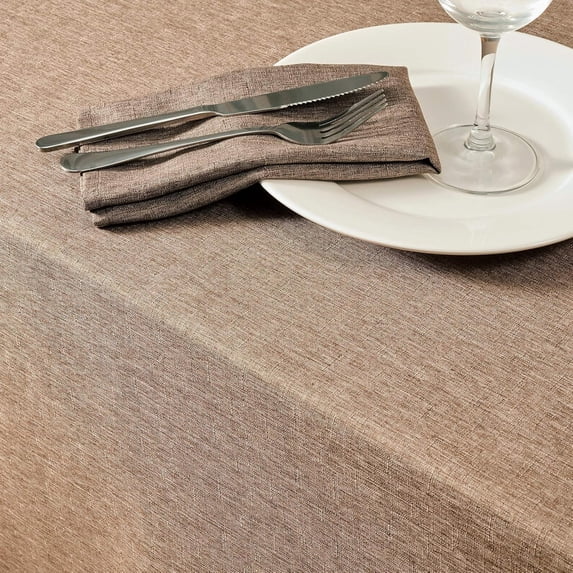 Rectangle Table Cloth Linen Farmhouse Tablecloth Waterproof Anti-Shrink Soft and Wrinkle Resistant Decorative Fabric Table Cover for Kitchen (Flaxen, 52" x 70" (4-6 Seats))