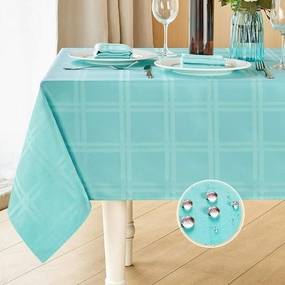 Rectangle Table Cloth Linen Farmhouse Tablecloth Waterproof Anti-Shrink Soft and Wrinkle Resistant Decorative Fabric Table Cover for Kitchen (Flaxen, 52" x 70" (4-6 Seats))