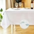 thumbnail image 1 of Rectangle Table Cloth Linen Farmhouse Tablecloth Waterproof Anti-Shrink Soft and Wrinkle Resistant Decorative Fabric Table Cover for Kitchen (White, 60" x 84" (6-8 Seats)), 1 of 1