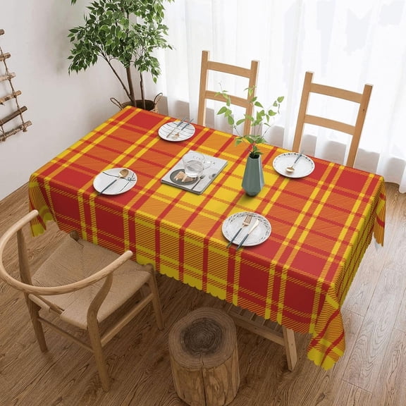 Rectangle Table Cloth, MacMillan Tartan Resistant Washable Tablecloth Decorative Table Cover for Dining, Indoor and Outdoor