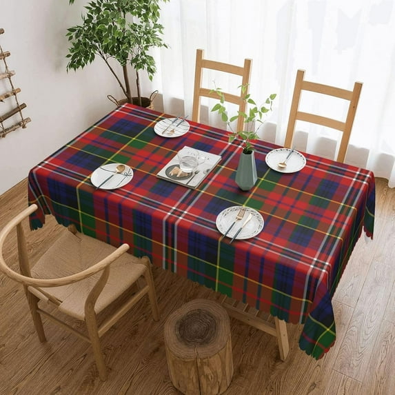 Rectangle Table Cloth, Macpherson Clan Tartan Plaid Resistant Washable Tablecloth Decorative Table Cover for Dining, Indoor and Outdoor
