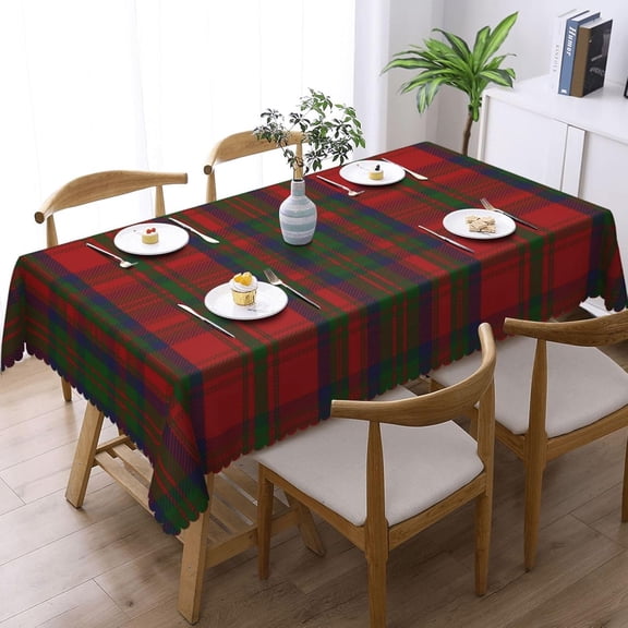 Rectangle Table Cloth, Matheson Tartan Resistant Washable Tablecloth Decorative Table Cover for Dining, Indoor and Outdoor