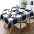thumbnail image 1 of Rectangle Table Cloth, Navy Blue and White Check Plaid Resistant Washable Tablecloth Decorative Table Cover for Dining, Indoor and Outdoor, 1 of 1