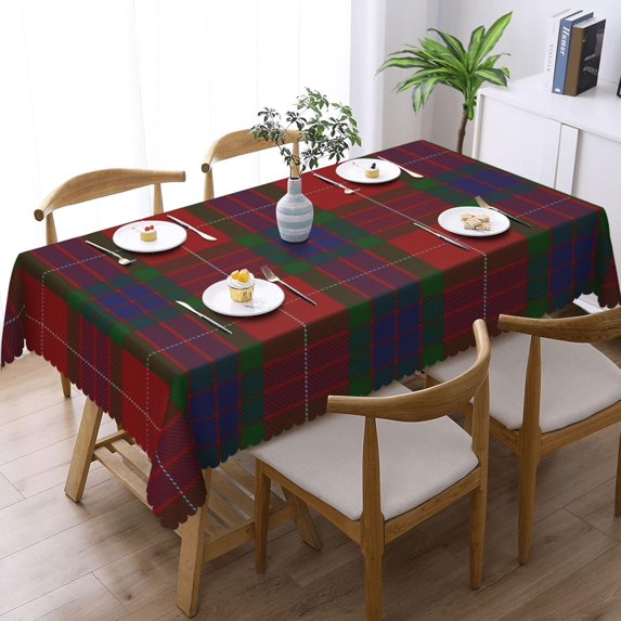 Rectangle Table Cloth, Old Scotsman Clan Fraser Tartan Plaid Resistant Washable Tablecloth Decorative Table Cover for Dining, Indoor and Outdoor