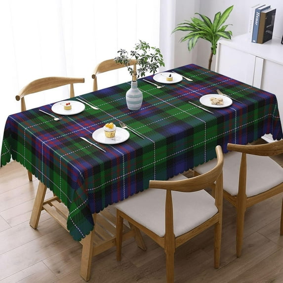 Rectangle Table Cloth, RankineScottish Clan Rankine Tartan Plaid Resistant Washable Tablecloth Decorative Table Cover for Dining, Indoor and Outdoor