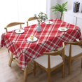 thumbnail image 1 of Rectangle Table Cloth, Rustic Red Tartan Plaid Merry Christmas Pattern Resistant Washable Tablecloth Decorative Table Cover for Dining, Indoor and Outdoor, 1 of 1