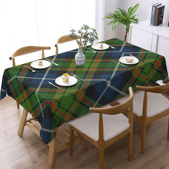 Rectangle Table Cloth, Scots Style Clan Macrae Hunting Tartan Plaid Resistant Washable Tablecloth Decorative Table Cover for Dining, Indoor and Outdoor