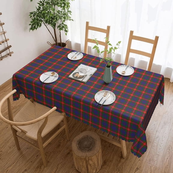 Rectangle Table Cloth, Scotstee Clan Fraser of Lovat Tartan Resistant Washable Tablecloth Decorative Table Cover for Dining, Indoor and Outdoor
