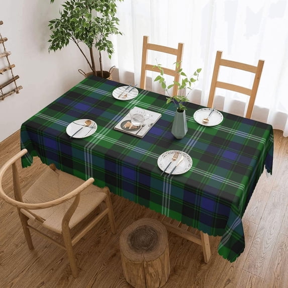 Rectangle Table Cloth, Scottish Clan Baillie of Polkemett Tartan Plaid Resistant Washable Tablecloth Decorative Table Cover for Dining, Indoor and Outdoor