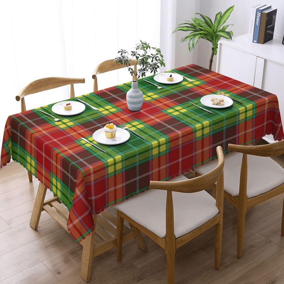 Rectangle Table Cloth, Scottish Clan Buchan Tartan Plaid Resistant Washable Tablecloth Decorative Table Cover for Dining, Indoor and Outdoor