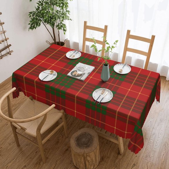 Rectangle Table Cloth, Scottish Clan Cameron Tartan Plaid Resistant Washable Tablecloth Decorative Table Cover for Dining, Indoor and Outdoor