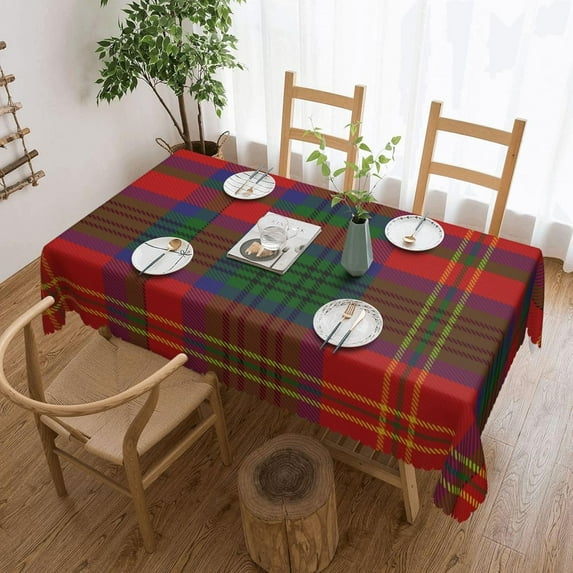 Rectangle Table Cloth, Scottish Clan Connolly Dress Tartan Plaid Resistant Washable Tablecloth Decorative Table Cover for Dining, Indoor and Outdoor
