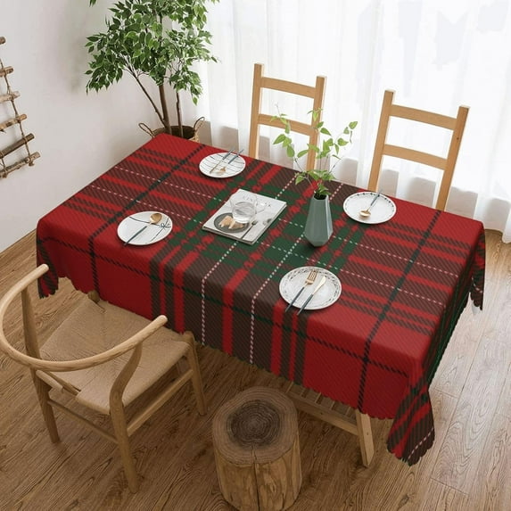 Rectangle Table Cloth, Scottish Clan Cumming Cummings Tartan Plaid Resistant Washable Tablecloth Decorative Table Cover for Dining, Indoor and Outdoor