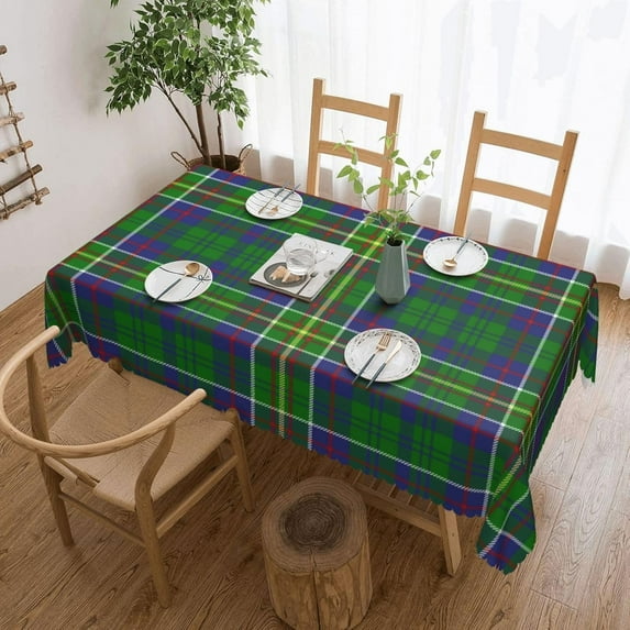 Rectangle Table Cloth, Scottish Clan Hunter Tartan Plaid Resistant Washable Tablecloth Decorative Table Cover for Dining, Indoor and Outdoor
