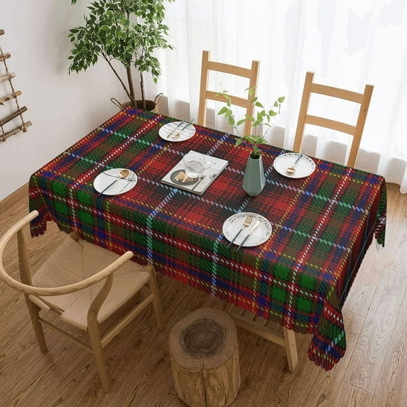 Rectangle Table Cloth, Scottish Clan Innes Tartan Resistant Washable Tablecloth Decorative Table Cover for Dining, Indoor and Outdoor