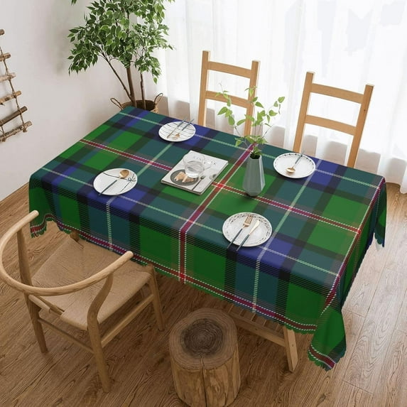 Rectangle Table Cloth, Scottish Clan Jones Tartan Plaid Resistant Washable Tablecloth Decorative Table Cover for Dining, Indoor and Outdoor