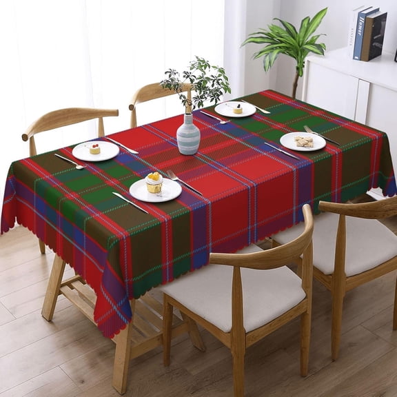 Rectangle Table Cloth, Scottish Clan MacGillivray Tartan Plaid Resistant Washable Tablecloth Decorative Table Cover for Dining, Indoor and Outdoor