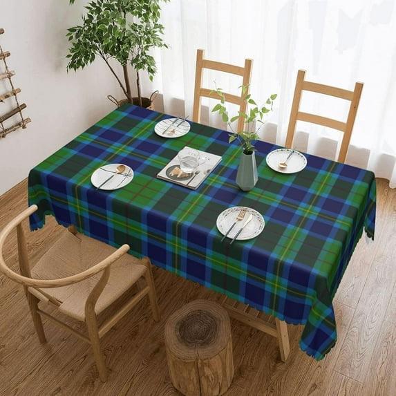 Rectangle Table Cloth, Scottish Clan Miller Tartan Plaid Resistant Washable Tablecloth Decorative Table Cover for Dining, Indoor and Outdoor