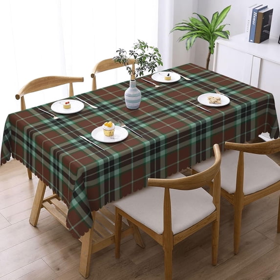 Rectangle Table Cloth, Scottish Clan Thomson Hunting Modern Tartan Plaid Resistant Washable Tablecloth Decorative Table Cover for Dining, Indoor and Outdoor