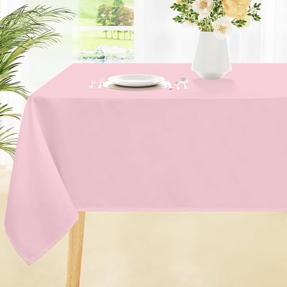 Rectangle Table Cloth, Waterproof Anti-Scratch Polyester Tablecloth, Decorative Washable Fabric Table Cover for Dining, Buffet, Parties and Outdoor, 60x102, Pink