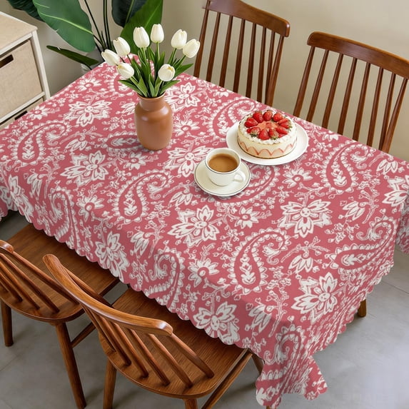 Rectangle Table Cloth, Waterproof Heavy Duty Vinyl Tablecloths, Wipeable Washable Table Cover Floral Rustic Seasonal Table Cover for Party Picnic Dinner Decor (Boho, 60" X 120")
