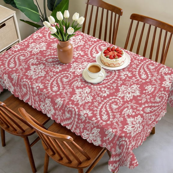 Rectangle Table Cloth, Waterproof Heavy Duty Vinyl Tablecloths, Wipeable Washable Table Cover Floral Rustic Seasonal Table Cover for Party Picnic Dinner Decor (Boho, 60" X 120")