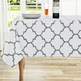 thumbnail image 1 of Rectangle Table Cloth, Waterproof Stain Resistant Washable Tablecloth, Moroccan Polyester Table Cover for Dining, Indoor and Outdoor (Light Grey and White, 60" x 84"), 1 of 6