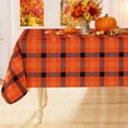 thumbnail image 1 of Rectangle Table Cloth, Waterproof Vinyl Tablecloth with Polyester Backing, Wipeable Buffalo Plaid Table Cover for Dining, Indoor and Outdoor (Black & Yellow, 60"x120"), 1 of 5