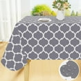 thumbnail image 1 of Rectangle Table Cloth, Waterproof Vinyl Tablecloths with Flannel Backing for Rectangle Tables, Wipeable Spillproof Plastic Tablecloth for Dining, Camping, Indoor and Outdoor (, Grey), 1 of 7