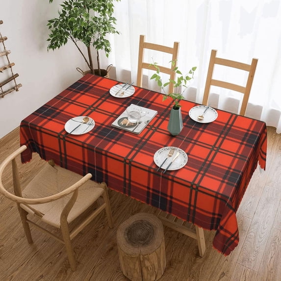 Rectangle Table Cloth, Wemyss Clan Plaid Scottish Tartan Resistant Washable Tablecloth Decorative Table Cover for Dining, Indoor and Outdoor