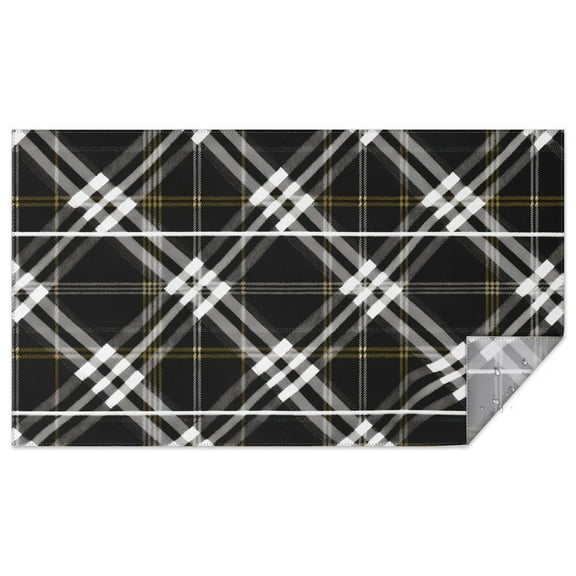 Rectangle Table Clothes Buffalo Plaid Black and White Checkered Table Cloth 60x102inch Tableclothes Polyester Washable and Durable Tablecloth for Dining Kitchen Parties Weddings and Outdoor Use