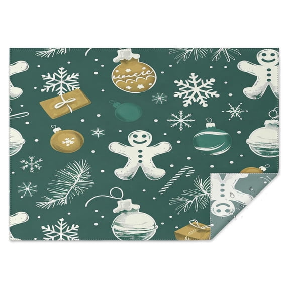 Rectangle Table Clothes Christmas Snowflake Gingerbread Man Tablecloth,Decorative Foldable Table Covers for Picnic Catering Halloween Fall Thanksgiving Christmas