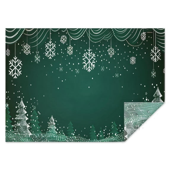 Rectangle Table Clothes ChristmasTree Winter Snowflake Table Cloth,Modern Foldable Table Cloths for Picnic Party Halloween Fall Thanksgiving Christmas