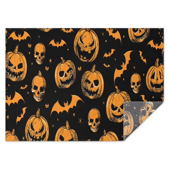 Rectangle Table Clothes Horror Pumpkin Skull Bat Halloween Tablecloth,Pattern Washable Table Covers for Picnic Gathering Halloween Fall Thanksgiving Christmas