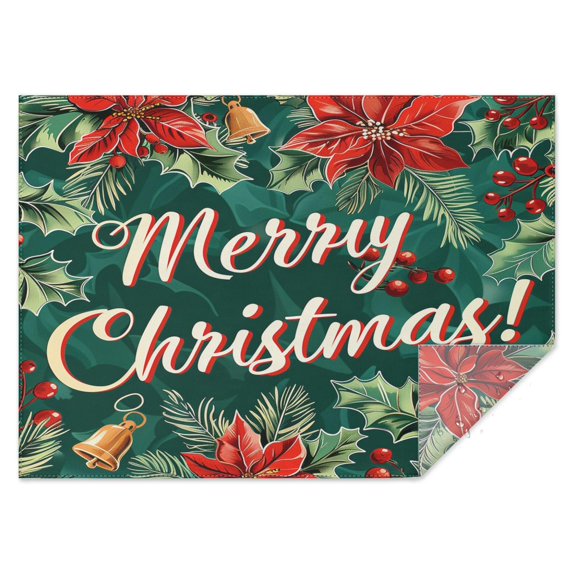Rectangle Table Clothes Merry Christmas Flower Table Cloth,Pattern Oil-Proof Table Covers for Picnic Catering Halloween Fall Thanksgiving Christmas