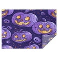 thumbnail image 1 of Rectangle Table Clothes Purple Pumpkin Skull Happy Halloween Table Cloth,Pattern Washable Table Cloths for Picnic Party Halloween Fall Thanksgiving Christmas, 1 of 5