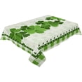 thumbnail image 1 of Rectangle Table Cloths 60x104inch, St. Patricks Day Lucky Shamrock Party Tablecloth Cotton Linens Table Covers for Kitchen Dinning Wedding Decoration, Stain/Wrinkle Resistant, Washable, Green Plaid, 1 of 6